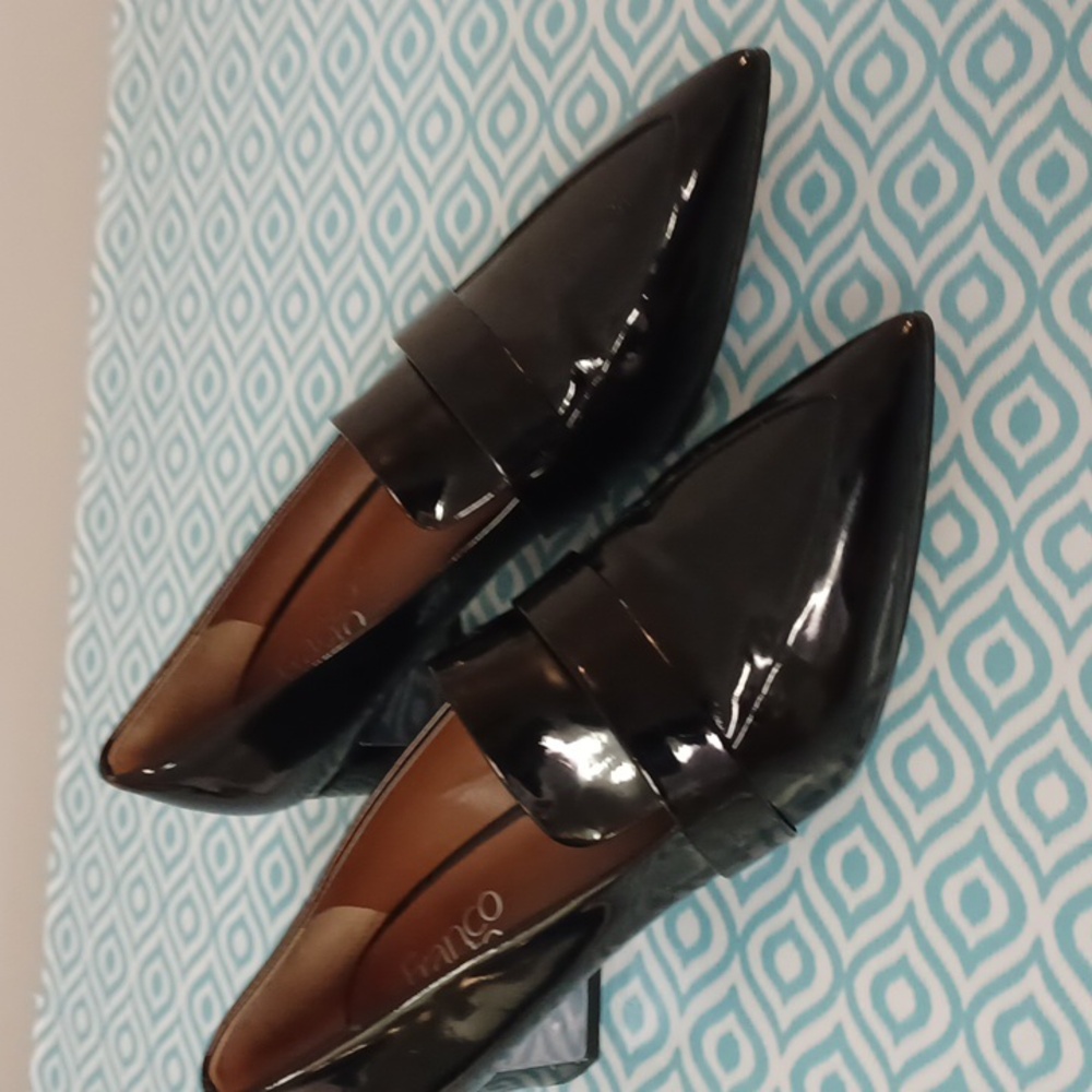 Franco. Sarto faux Patent Leather Pointy Toe Loafers